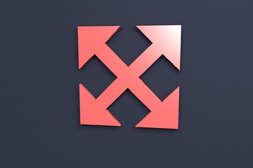 Obraz premium red 3D illustration and dark background