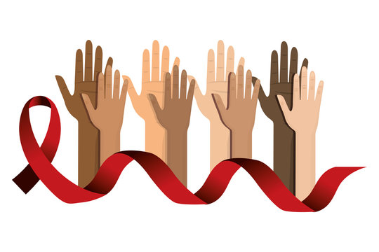 Hiv ribbon and hand design