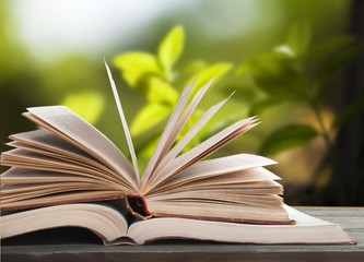 Old open Books  on background.