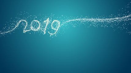 Creative blue color New Year design background with snow