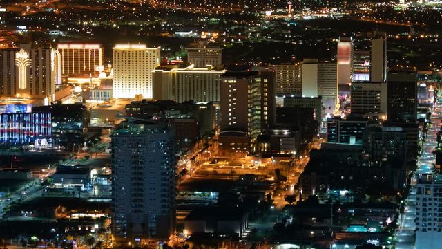 Las Vegas Downtown Skyline Aerial Time Lapse Nevada USA