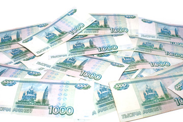 many thousands of russian rubles finance concept and feng shui