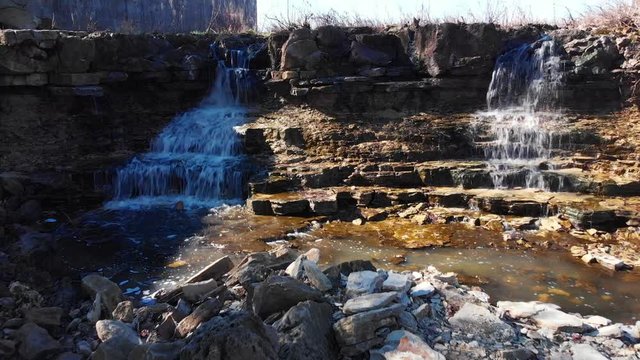 natural waterfall and stream