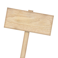 Wooden sign isolated on white background