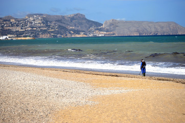 Treasure hunter at the Mediterranean coast