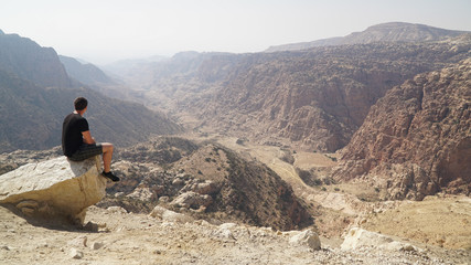 Canyon Views in the Mountains near Dana Village in Jordan.