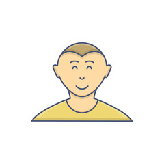 Male avatar profile flat icon isolated on white background