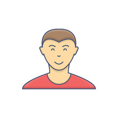 Male avatar profile flat icon isolated on white background