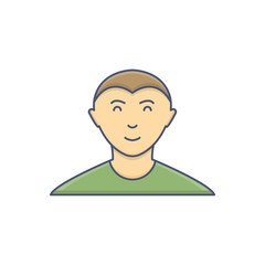 Male avatar profile flat icon isolated on white background