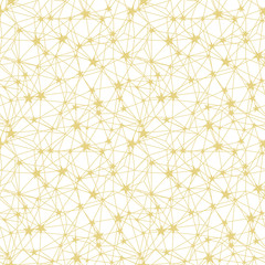 Golden yellow stars network seamless pattern texture. Great for space inspired wallpaper, backgrounds, invitations, packaging design projects. Surface pattern design.