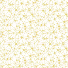 Golden yellow stars network seamless pattern texture. Great for space inspired wallpaper, backgrounds, invitations, packaging design projects. Surface pattern design.