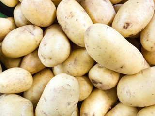 fresh raw potatoes background