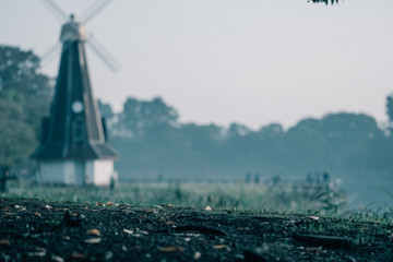 Windmill farm landscape.Japan windmill farm view