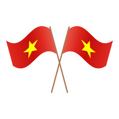 Symmetrical Crossed Vietnam flags