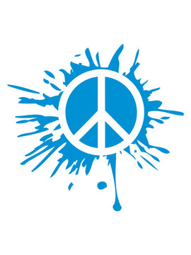 klex farbklex farbe tropfen graffiti stempel rund kreis no peace zeichen symbol frieden krieg hippie liebe b&ouml;se gut logo design