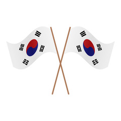 Symmetrical Crossed South Korea flags