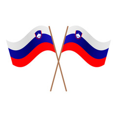 Symmetrical Crossed Slovenia flags