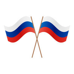 Symmetrical Crossed Russia flags