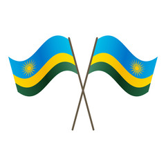 Symmetrical Crossed Rwanda flags