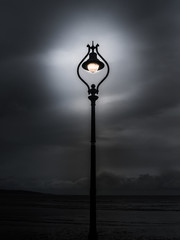 street lamp on the background of dark sky