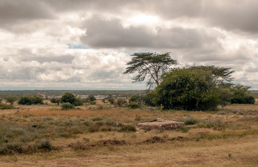 Fototapeta na wymiar Kenya mountains on a cloudy day