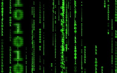 Background in a matrix style.Binary computer code on black background.Green digital code numbers in matrix style.Cyberpunk hacker abstraction backdrop.Random numbers falling on the black background.