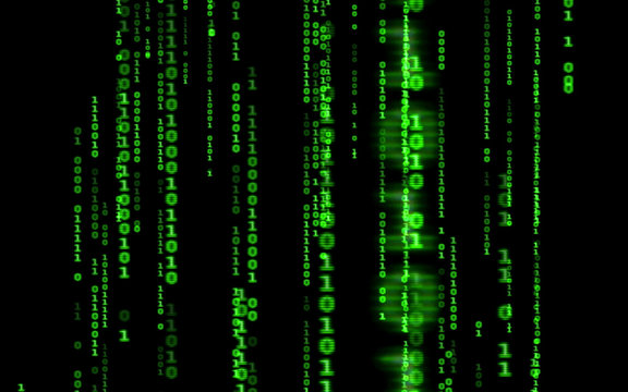 Background in a matrix style.Binary computer code on black background.Green digital code numbers in matrix style.Cyberpunk hacker abstraction backdrop.Random numbers falling on the black background.