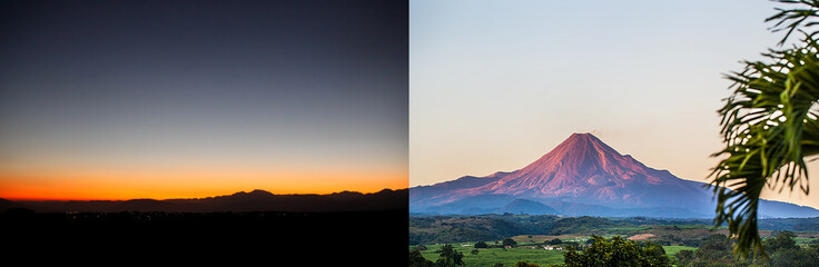 Vulkan, Tag und nacht, Ying und Yang
Wo viel Licht ist, ist auch viel Schatten