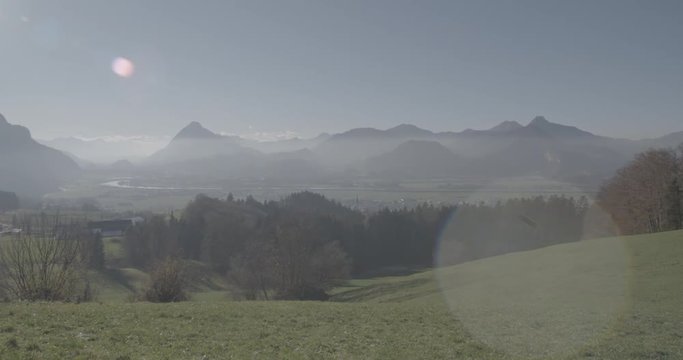 Full 4k S-Log 3cine. Shot on Sony FS7 with Zeiss CP2. Depicting The Town of Kufstein in the Inn Valley In Tirol Austria.