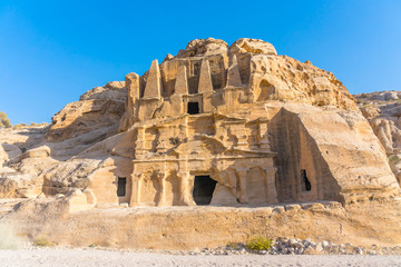 Yellow Obelisk Tomb Bab el-siq Triclinium Outer Siq Canyon Hiking To Entrance Into Petra Jordan...