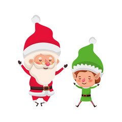 santa claus with elf moving avatar character