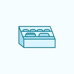 counter with baked 2 colored line icon. Simple colored element illustration. counter with baked outline symbol design from shopping mall set