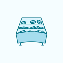 counter with vegetables 2 colored line icon. Simple colored element illustration. counter with vegetables outline symbol design from shopping mall set