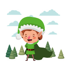 elf moving with christmas trees avatar character