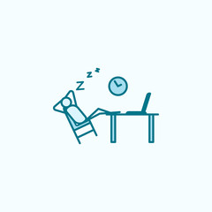 sleep at work outline icon