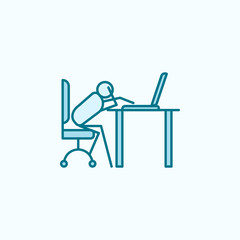do not work at work outline icon