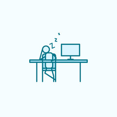 Fototapeta premium sleep at work outline icon