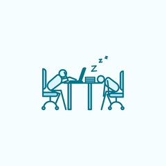 sleep at work outline icon