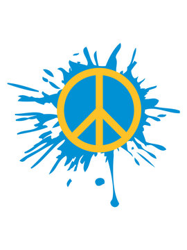 farbklex farbe klex tropfen graffiti stempel rund kreis no peace zeichen symbol frieden krieg hippie liebe b&ouml;se gut logo design