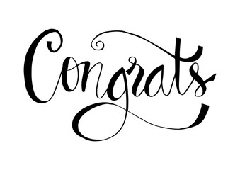 Congrats calligraphy lettering text card with. Modern brush calligraphy.