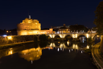 Fototapeta na wymiar Panorama with Saint Angelo castle and bridge