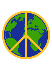 erde planet welt weltfrieden stempel rund kreis no peace zeichen symbol frieden krieg hippie liebe böse gut logo design