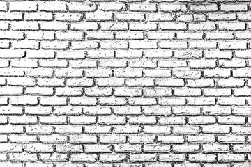 black and white pattern of distressed overlay texture of old brick wall. Abstract grunge background.