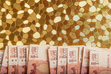 Russian money 5000 rubles banknote closeup macro, win concept of russia rouble money close up