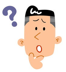 Obraz premium 疑問を感じる男性 顔 表情 