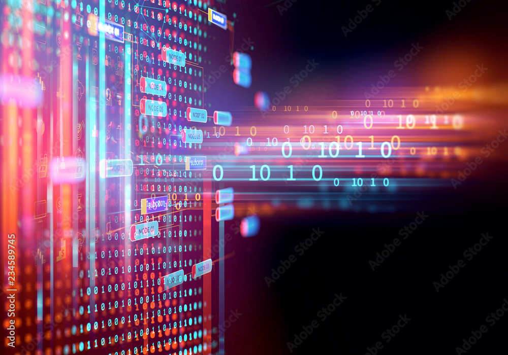 Leinwandbilder digital code number abstract technology background