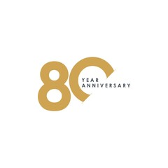 80 Year Anniversary Vector Template Design Illustration