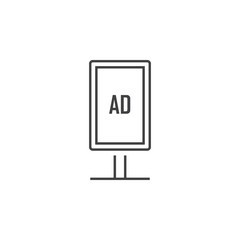 billboard, advertising icon. Element of marketing and advertising icon for mobile concept and web apps. Thin line billboard, advertising icon can be used for web and mobile