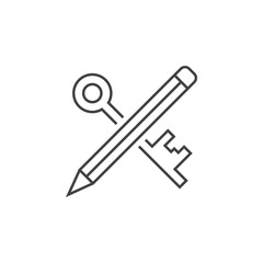 copywriting, key icon. Element of marketing and advertising icon for mobile concept and web apps. Thin line copywriting, key icon can be used for web and mobile