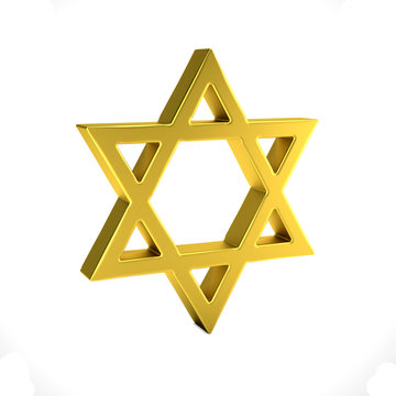 Star of David jewish symbol . 3D Render illustration